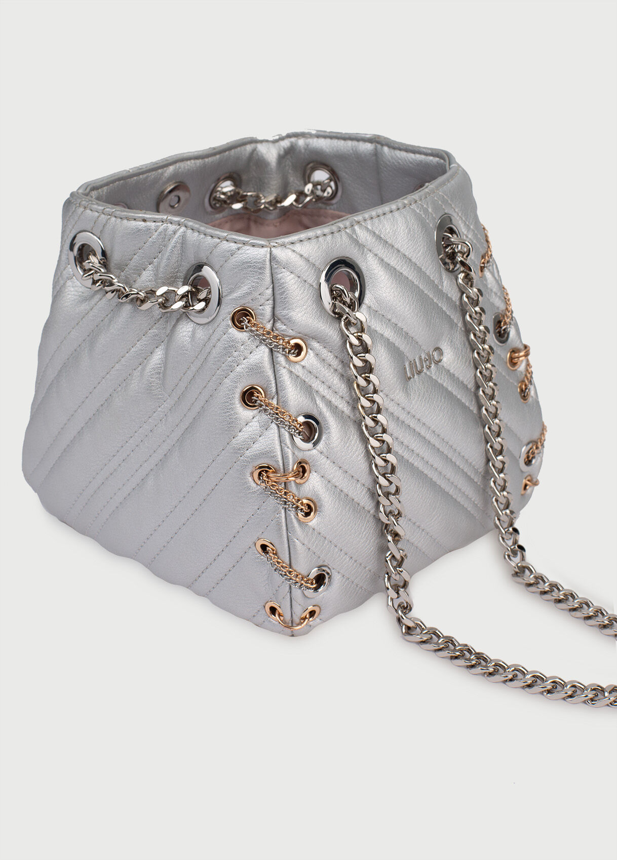 Faux leather bucket bag